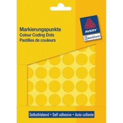 AVERY Zweckform Pastille de couleur, diamètre 18 mm, jaune