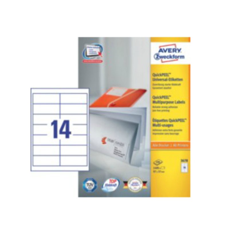 AVERY Zweckform Etiquette universelle, 97 x 37 mm, blanc