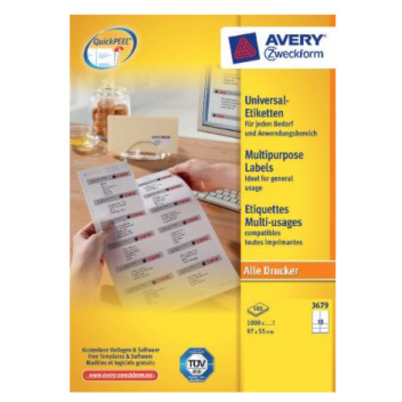 AVERY Zweckform Etiquette universelle, 97 x 55 mm, blanc