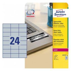 Avery L6133-20 printer label Silver Self-adhesive printer label