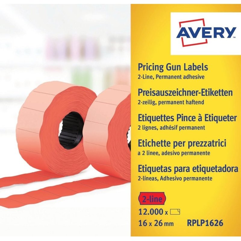 Avery RPLP1626 printer label Red Self-adhesive printer label