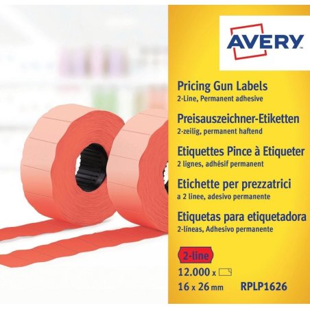 Avery RPLP1626 étiquette à imprimer Rouge Imprimante d'étiquette adhésive
