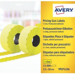 Avery YPLP1226 étiquette auto-collante Etiquette prix Permanent Jaune 15000 pièce(s)