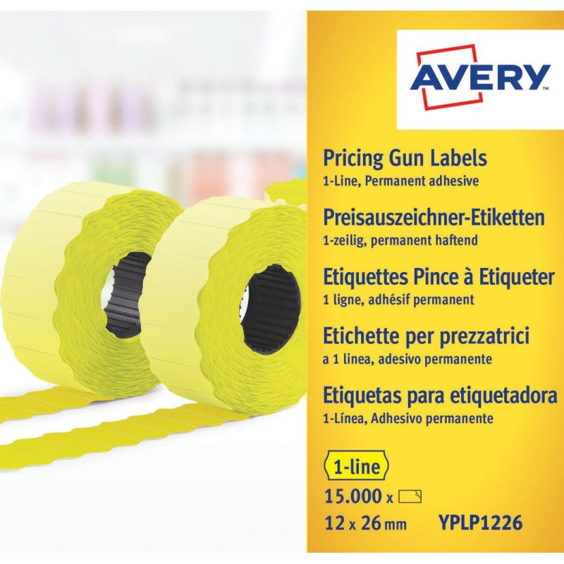 AVERY Etiquettes pour étiqueteuse de prix, jaune