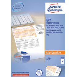 AVERY Zweckform Vordruck "Sepa-Standardüberweisung", DIN A4