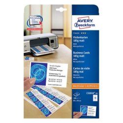 AVERY Zweckform Cartes de visite, 85 x 54 mm, blanc