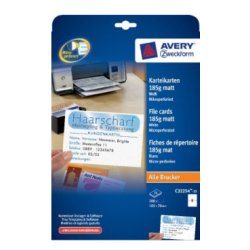 AVERY Zweckform Fiches bristol, 105 x 70 mm, blanc