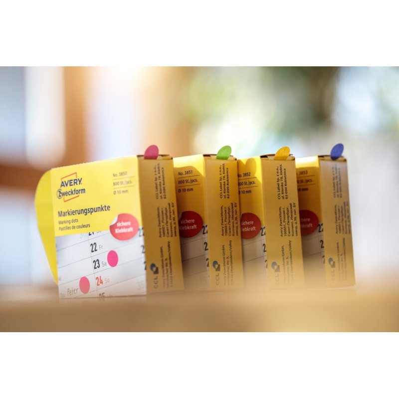 Avery 3851 étiquette auto-collante Rond Permanent Vert 800 pièce(s)