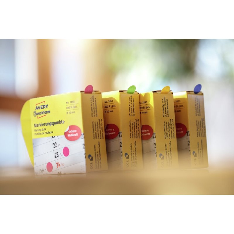 Avery 3852 self-adhesive label Round Permanent Yellow 800 pc(s)