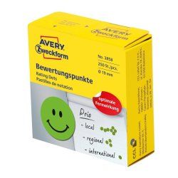 Avery 3858 self-adhesive label Circle Permanent Green 250 pc(s)