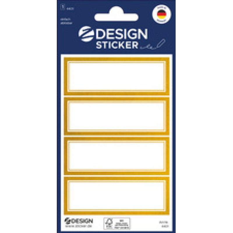 ZDesign HOME Étiquette, cadre doré, 38 x 24 mm