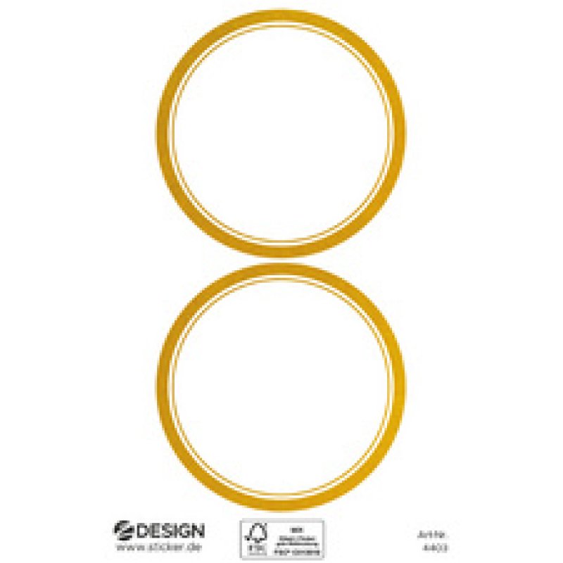 ZDesign HOME Étiquette, cadre doré, 38 x 24 mm