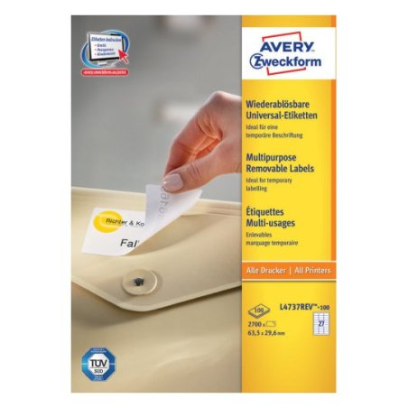 AVERY Zweckform Etiquette universelle, 63,5 x 29,6 mm, blanc