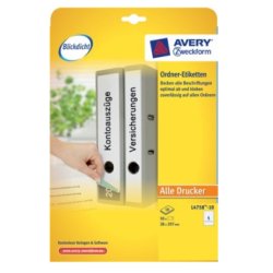 AVERY Zweckform Etiquette pour dos de classeur, 38 x 297 mm