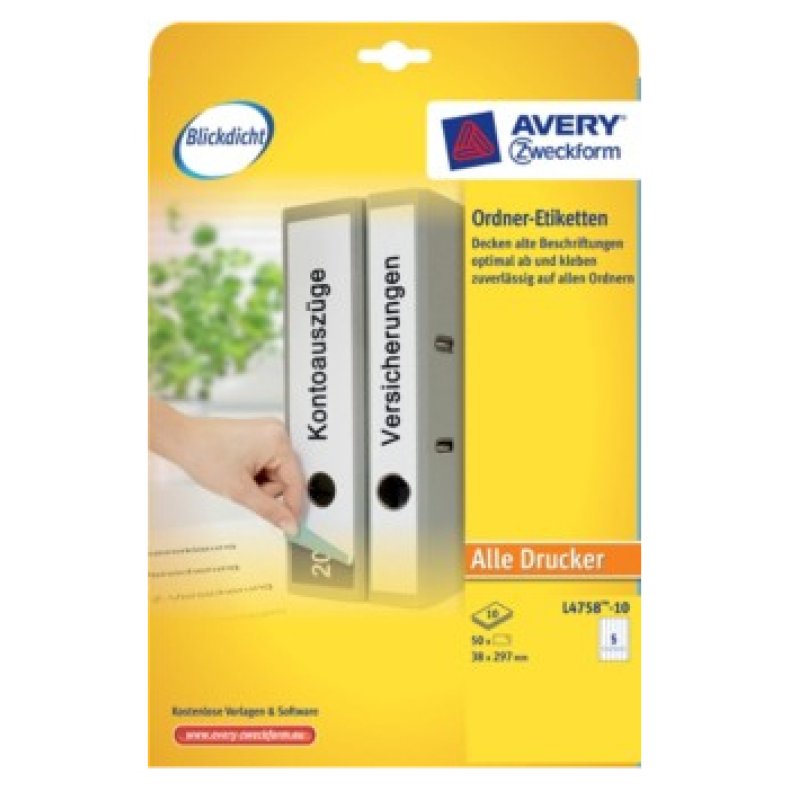Avery L4758-10 étiquette à imprimer Blanc