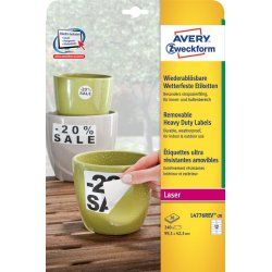 Avery L4776REV-20 self-adhesive label Rounded rectangle Permanent White 240 pc(s)