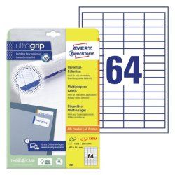 Avery 4785 self-adhesive label Rectangle Permanent White 1920 pc(s)