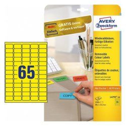 Avery L4793-20 étiquette à imprimer Jaune Imprimante d'étiquette adhésive