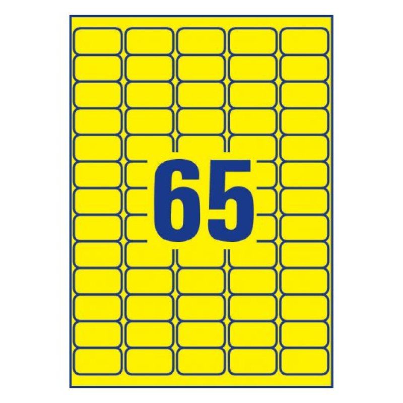 Avery L4793-20 étiquette à imprimer Jaune Imprimante d'étiquette adhésive