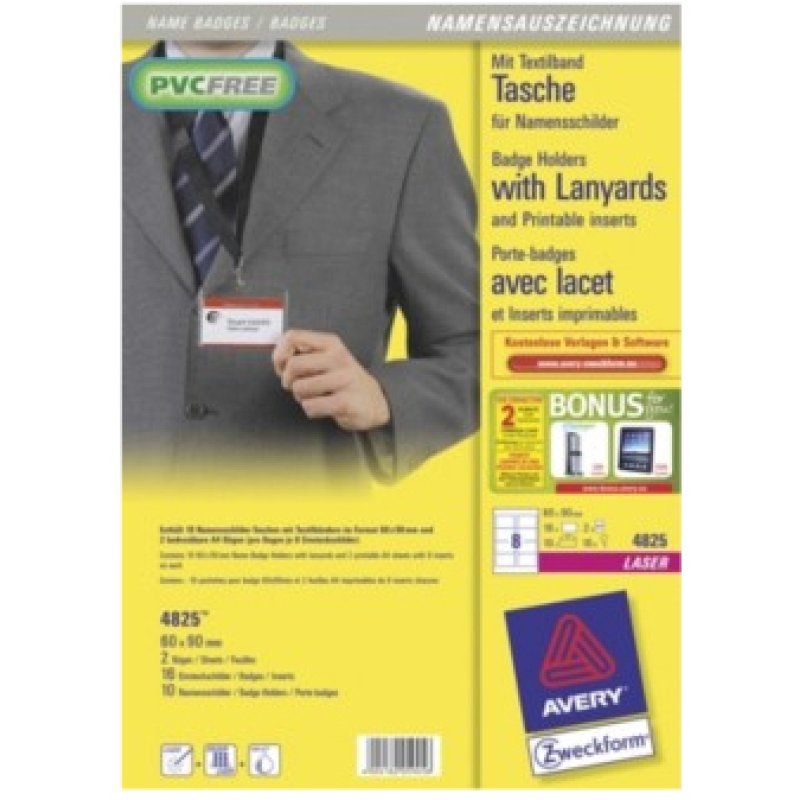 Avery 4825 identity badge/badge holder 16 pc(s)