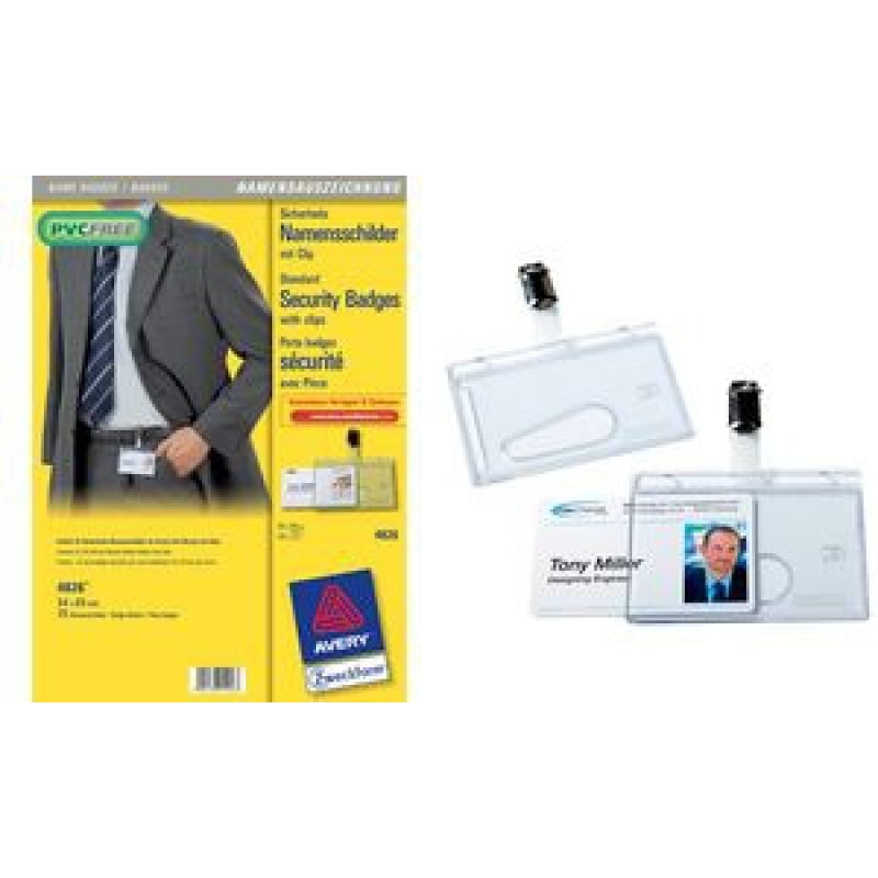 AVERY Porte-carte avec clip, 54 x 85 mm, transparent