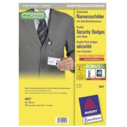 AVERY Porte-carte avec clip, 54 x 90 mm, transparent