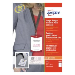 AVERY Pochette badge avec lacet textile, 105 x 148 mm