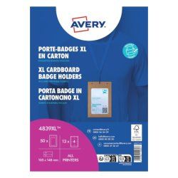 Avery 4839XL identity badge/badge holder Cardboard 50 pc(s)