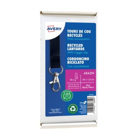Avery 4842N badge et porte-badges Porte-badge Métal, Polyéthylène téréphthalate (PET) 10 pièce(s)