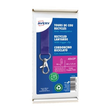 Avery 4842P badge et porte-badges Porte-badge Métal, Polyéthylène téréphthalate (PET) 10 pièce(s)