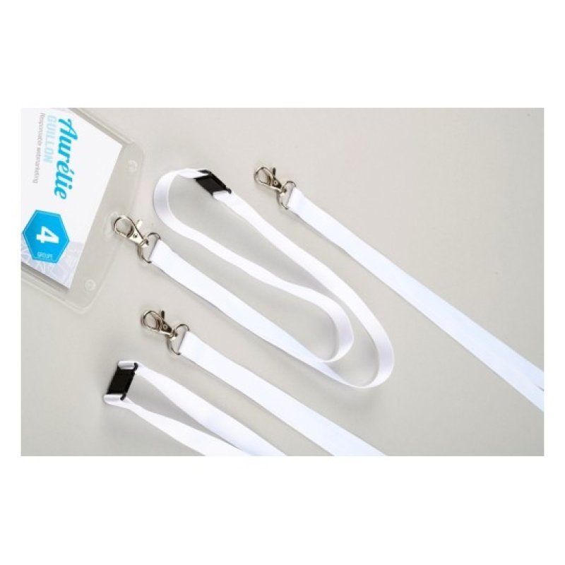 AVERY Tour de cou, en rPET, 440 x 15 mm, blanc