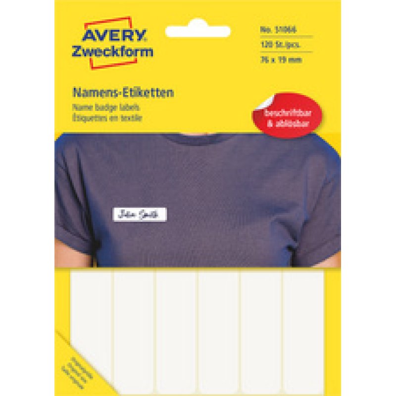 AVERY Zweckform Étiquette de nom, 76x19 mm, enlevable, blanc