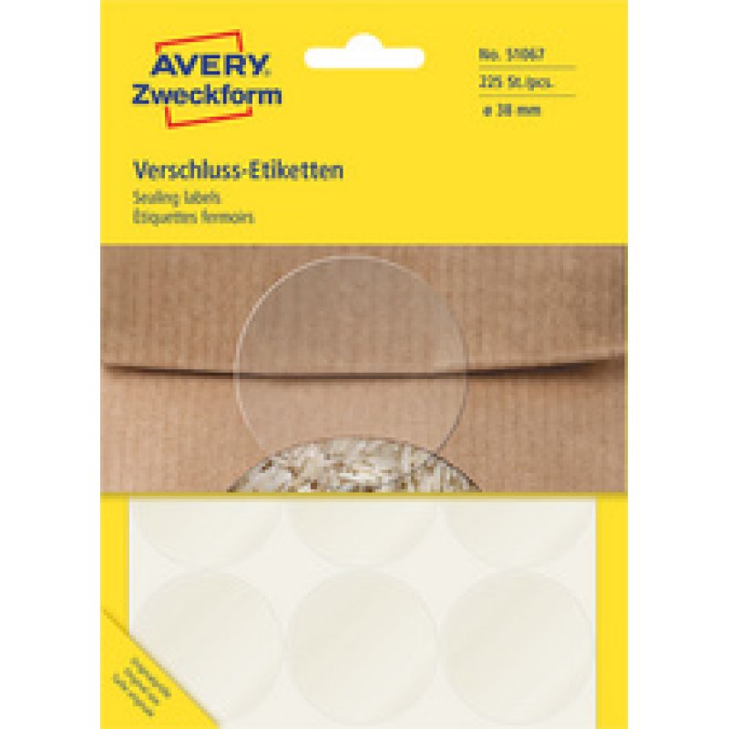 AVERY Zweckform Étiquette de fermeture, 18 mm, transparent