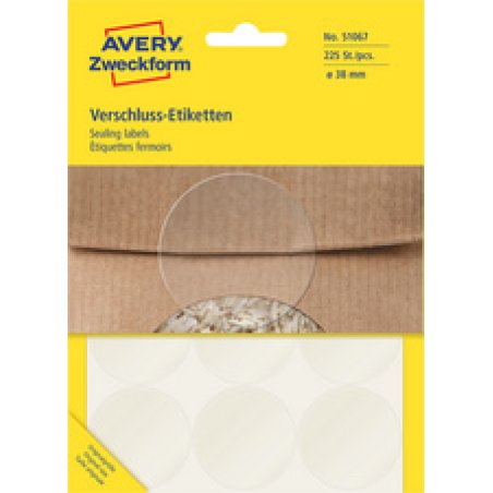 AVERY Zweckform Étiquette de fermeture, 18 mm, transparent