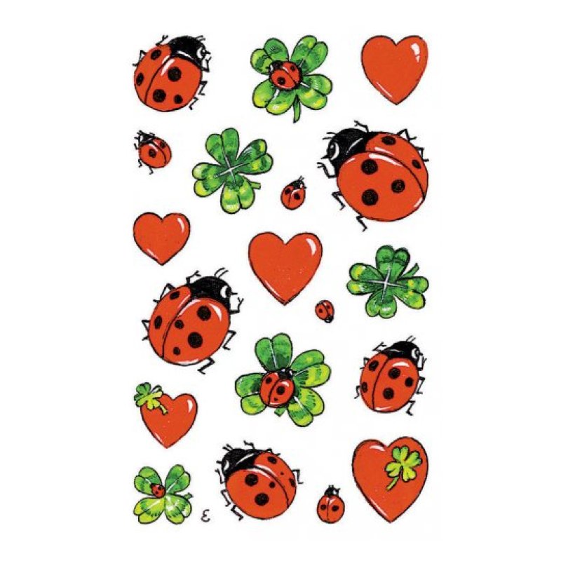 AVERY Zweckform ZDesign Sticker "coccinelle, trèfle & coeur"