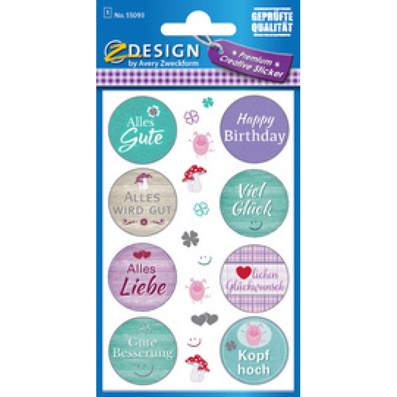 AVERY Zweckform CREATIVE Geschenke-Sticker "Sprüche"