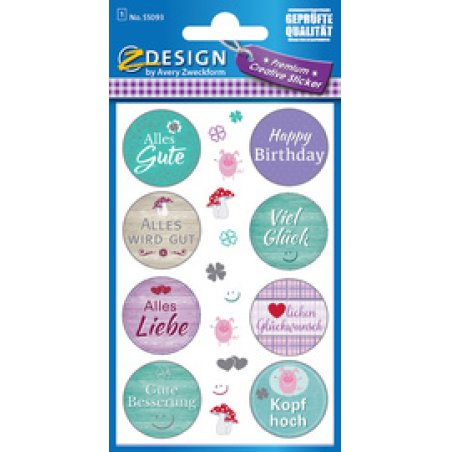 AVERY Zweckform CREATIVE Geschenke-Sticker "Sprüche"
