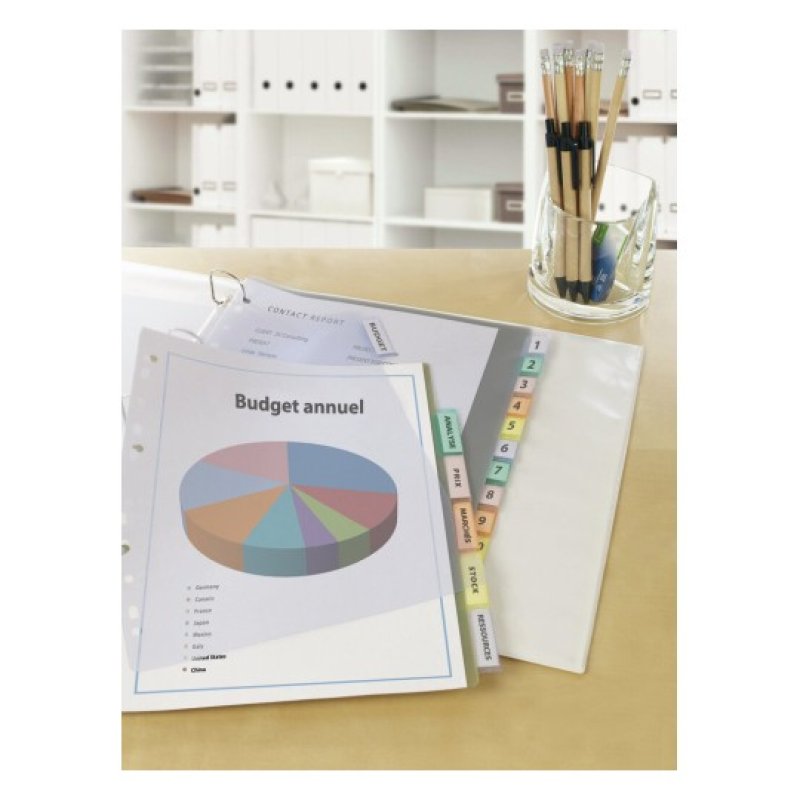 AVERY Intercalaires à onglets, 6 touches, PP, transparent