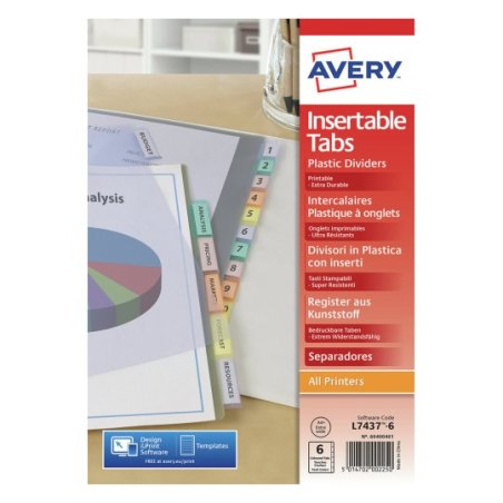 Avery 05614501 intercalaire Polypropylène (PP) Couleurs assorties 12 pièce(s)