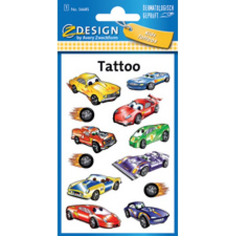 ZDesign KIDS Tatouages "voitures de course", noir/rouge
