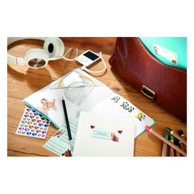 ZDesign SCHOOL Etiquettes livres "bordures", bleu