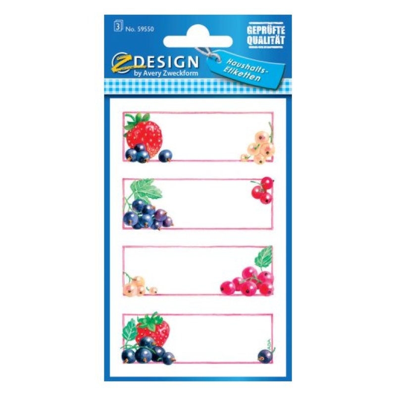 Avery 59550 self-adhesive label Removable Multicolour 12 pc(s)