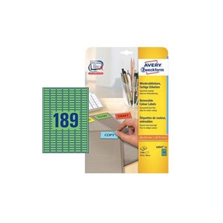 Avery L6049-20 self-adhesive label Green 3780 pc(s)