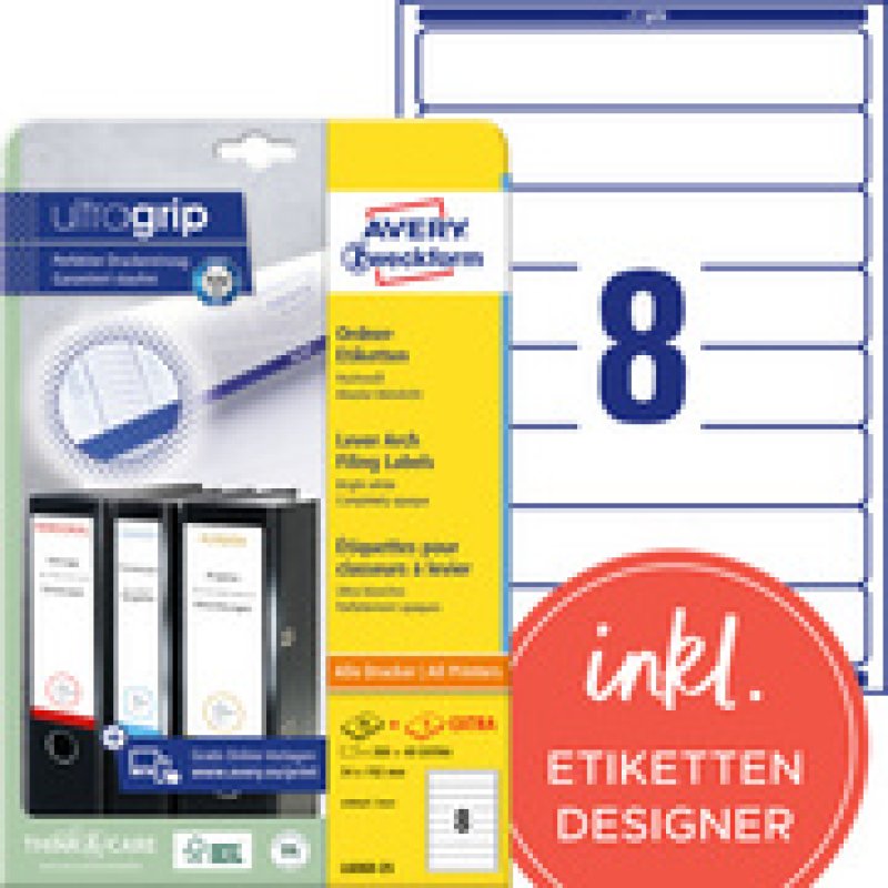 AVERY Zweckform Etiquette pour dos de classeur, 34 x 192 mm