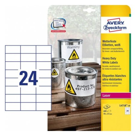 AVERY Zweckform Etiquette, 70 x 37 mm, blanc