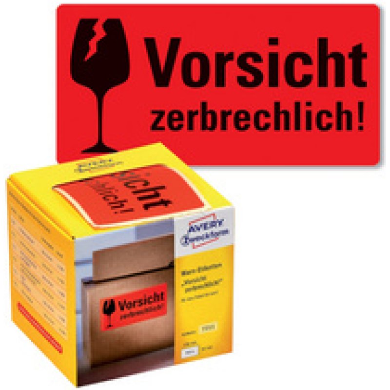 AVERY Zweckform Etikettenrolle "Vorsicht zerbrechlich!"