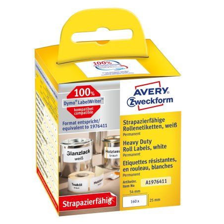 Avery A1976411 étiquette auto-collante Rectangle aux angles arrondis Permanent Blanc 160 pièce(s)