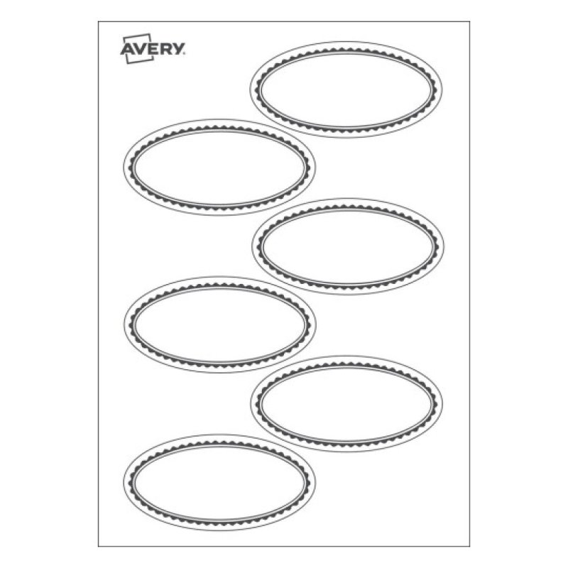 Avery SOLUB18 self-adhesive label Oval Removable White 3 pc(s)