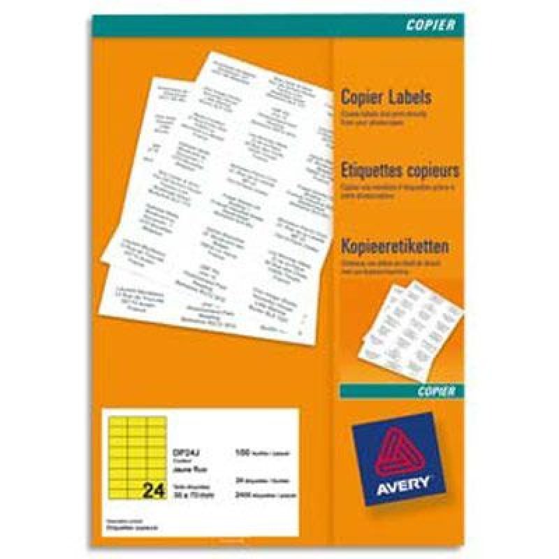 Avery DP24J-100 printer label Yellow
