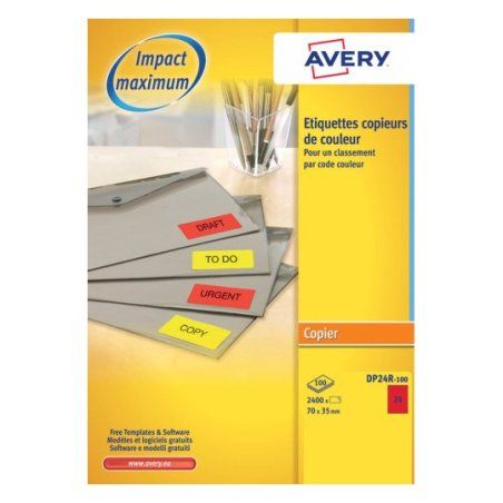 AVERY Etiquette d'adresse, 70 x 35 mm, rouge fluo